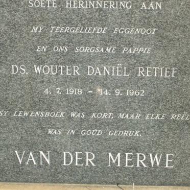MERWE Wouter Daniel Retief, van der 1918-1962