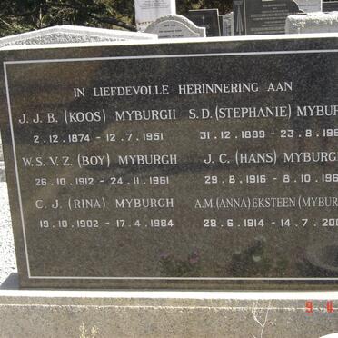 MYBURGH J.J.B. 1874-1951 &amp; S.D. 1889-1967 and family