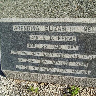 NEL Arendina Elizabeth nee V.D. MERWE -1957