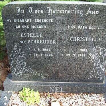 NEL Estelle nee SCHREUDER 1956-1986 :: NEL Christelle 1985-1986