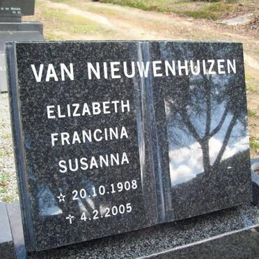 NIEUWENHUIZEN Elizabeth Francina Susanna, van 1908-2005