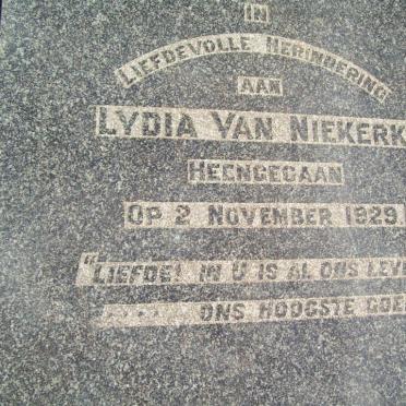 NIEKERK Lydia, van -1929