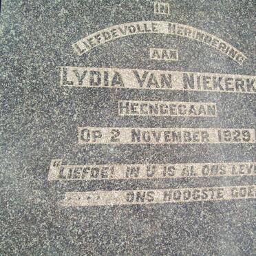 NIEKERK Lydia, van -1929
