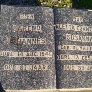 NIEKERK Barend Johannes, van -1946 &amp; Aletta Cornelia Susanna DE VILLIERS -1948