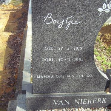 NIEKERK Boytjie, van 1915-1983
