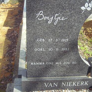 NIEKERK Boytjie, van 1915-1983