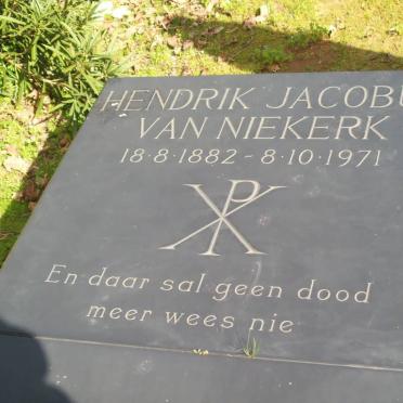 NIEKERK Hendrik Jacobus, van 1882-1971