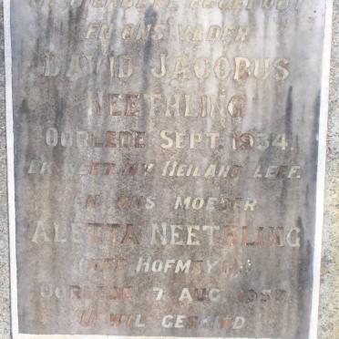 NEETHLING David Jacobus -1934 &amp; Aletta HOFMEYR -1953