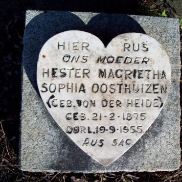OOSTHUIZEN Hester Magrietha Sophia nee VON DER HEIDE 1875-1955