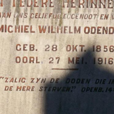 ODENDAAL Michiel Wilhelm 1856-1916