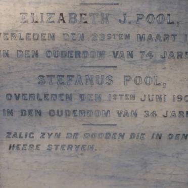 POOL Stefanus -1901 :: POOL Elizabeth J. -1908