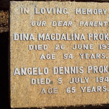 PROKOPES Angelo Dennis -1942 &amp; Dina Magdalina -1930