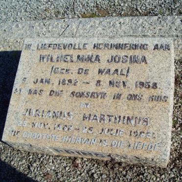 PRINS Jurianus Marthinus 1888-1965 &amp; Wilhelmina Josina DE WAAL 1892-1958