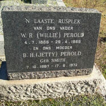 PEROLD W.R. 1886-1966 &amp; B.H. SMITH 1887-1972