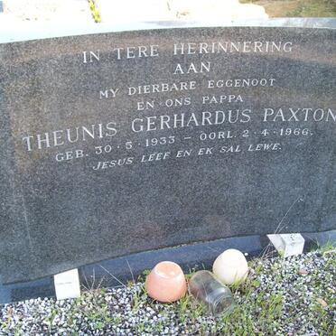 PAXTON Theunis Gerhardus 1933-1966