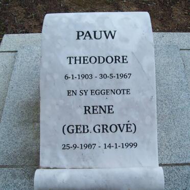 PAUW Theodore 1903-1967 &amp; Rene GROVE 1907-1999