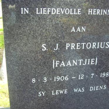 PRETORIUS S.J. 1906-1980