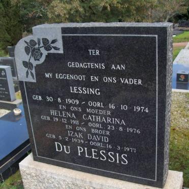 PLESSIS Lessing, du 1909-1974 &amp; Helena Catharina 1911-1976 :: DU PLESSIS Izak David 1939-1977