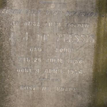 PLESSIS G.S., du 1948-1922 &amp; A.J. LOUW 1856-1934