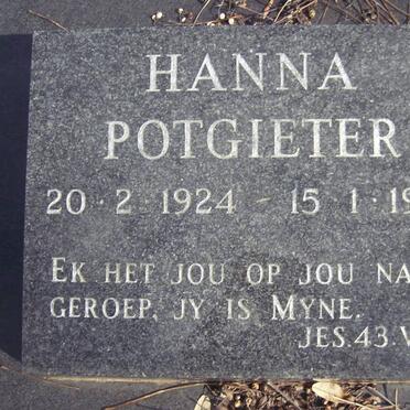 POTGIETER Hanna 1924-1998