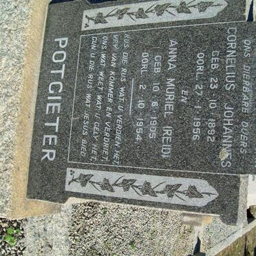 POTGIETER Cornelius Johannes 1892-1956 &amp; Anna Muriel 1905-1954