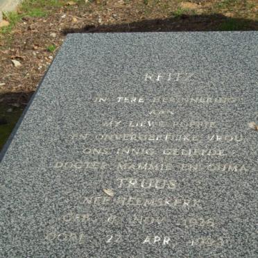 REITZ Truus nee  HEEMSKERK 1928-1993