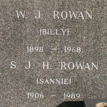 ROWAN W.J. 1898-1968 &amp; S.J.H. 1906-1989