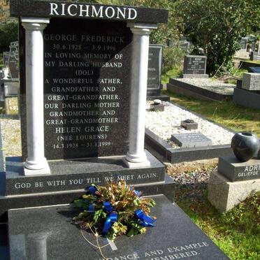 RICHMOND George Frederick 1928-1995 &amp;  Helen Grace LOURENS 1928-1999