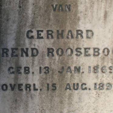 ROOSEBOOM Gerhard Arend 1869-1897