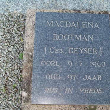 ROOTMAN Magdalena nee GEYSER -1963