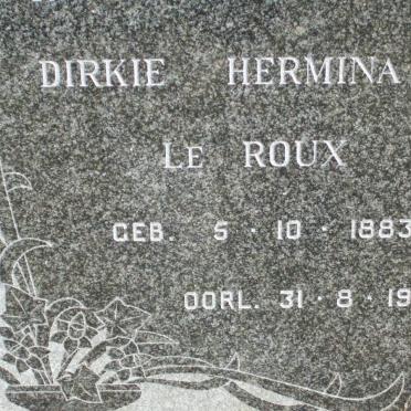 ROUX Dirkie Hermina, le 1883-1968