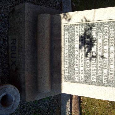 ROUX Tielman Johannes 1864-1916 &amp; Helena Catherina MALAN 1864-1947