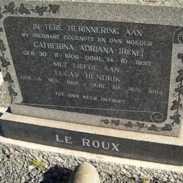 ROUX Lucas Hendrik, le 1901-1964 &amp; Catherina Adriana 1906-1955