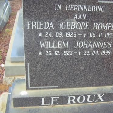 ROUX Willem Johannes, le 1923-1999 &amp; Frieda ROMPEL 1923-1993