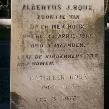 ROUX Albertus J. -1910 :: ROUX Kathleen 1908-1973