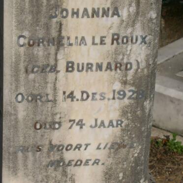 ROUX Willem Gabriel, le 1851-1887 &amp; Johanna Cornelia BURNARD -1928