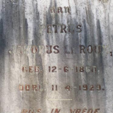 ROUX Petrus Jacobus, le 1860-1929