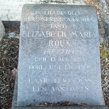 ROUX Elizabeth Maria 1884-1968