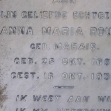 ROUX Anna Maria nee MARAIS 1854-1938
