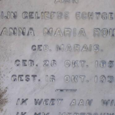 ROUX Anna Maria nee MARAIS 1854-1938