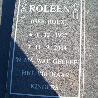 ROUX Johan Wilhelm 1900-1990 &amp; Sophia Catherina Jacoba SMITH 1898-1988 :: ? Roleen nee ROUX 1927-2004