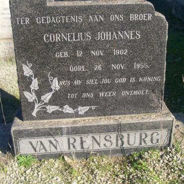 RENSBURG Cornelius Johannes, van 1902-1955