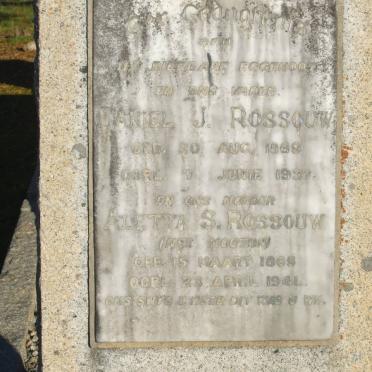 ROSSOUW Daniel J. 1865-1939 &amp; Aletta S. MOUTON 1868-1941
