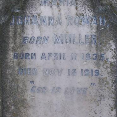 ROWAN A.N. 1827-1893 &amp; Maria Johanna MULLER 1835-1919