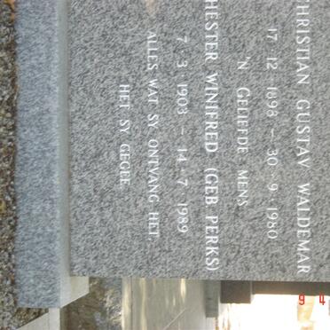 SCHUMANN Christian Gustav Waldemar 1898-1980 &amp; Hester Winifred PERKS 1903-1989