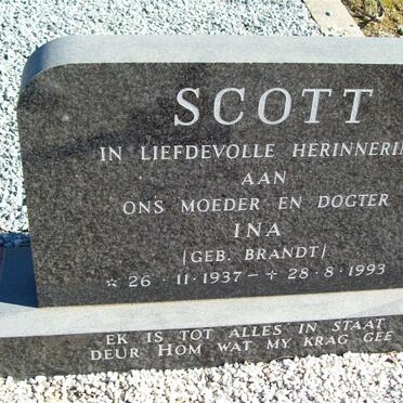 SCOTT Ina nee BRANDT 1937-1993
