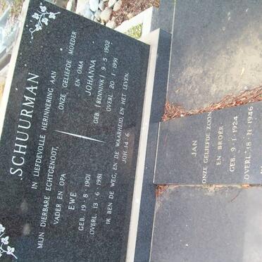 SCHUURMAN Ewe 1901-1981 &amp; Johanna BENNINK 1902-1991 :: SCHUURMAN Jan  1924-1946