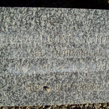 SCHERER Anna Luise nee THORMAHLEN 1912-1985