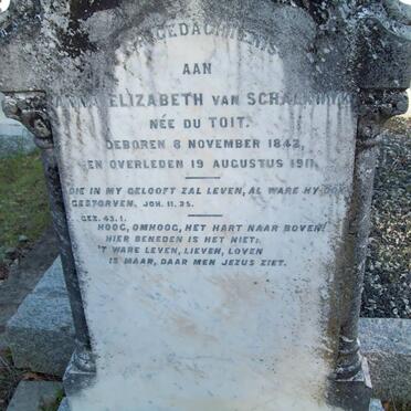 SCHALKWYK Anna Elizabeth, van nee DU TOIT 1842-1911