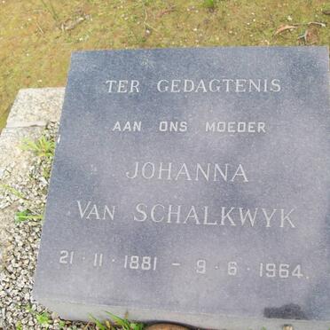 SCHALKWYK Johanna, van 1881-1964